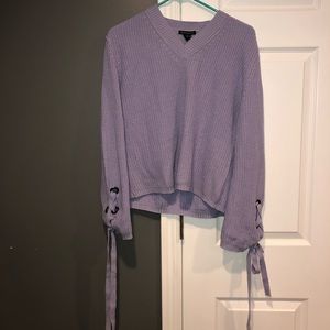 Blush and bloom purple sweater medium with ties